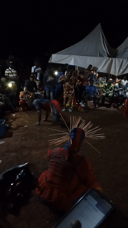 Nighttime cultural dance performance draws crowds in Otukpa, Nigeria