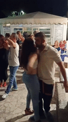 Evening dancing gathering captured at Zanzibar restaurant in Pineto