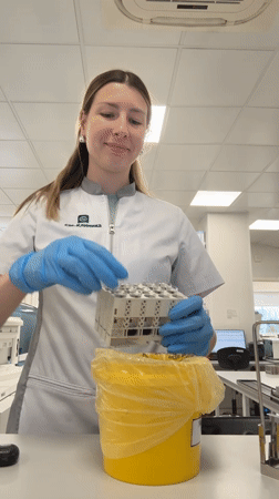 Inside a Moscow medical lab during routine sample processing