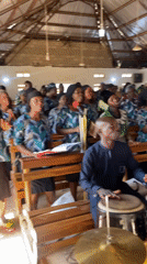 Church choir performs during service in Jos, Nigeria