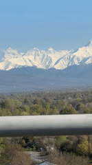 Mountain landscape filmed from Gori, Georgia viewpoint