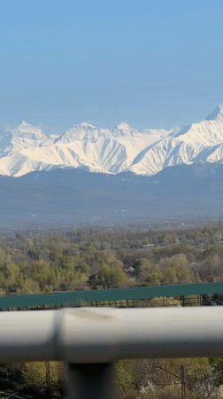 Mountain landscape filmed from Gori, Georgia viewpoint