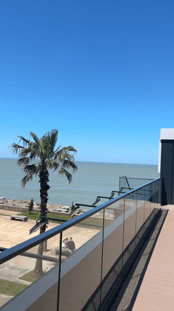 Morning beach view captured from Batumi balcony