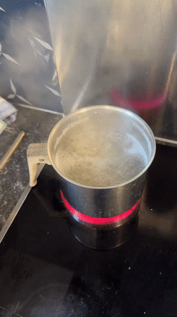 Evening breakfast preparation documented in Hull kitchen