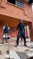 Young men perform synchronized dance routine in Nigeria