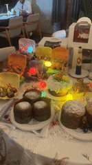 Easter treats displayed on table in Choeng Thale, Thailand