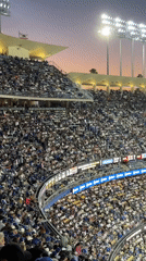Dodger Stadium packed at dusk, June 2026