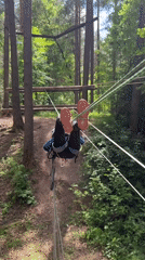 Adventure seekers tackle forest ropes course in Chaikovsky
