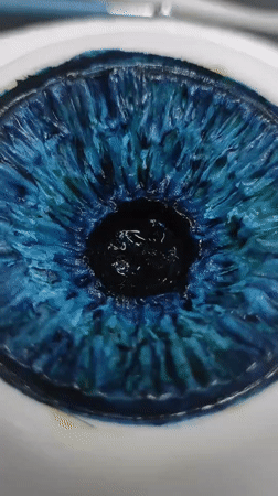 Close-up look at a realistic artificial eyeball model in Ankara
