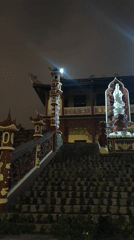 Nighttime temple scenes documented across Da Lat, Vietnam