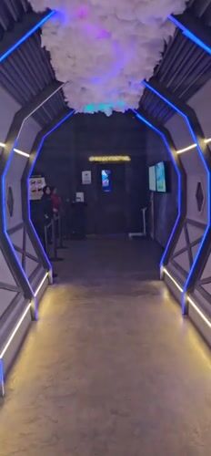 Early morning visitors explore space-themed recreation center in Denpasar