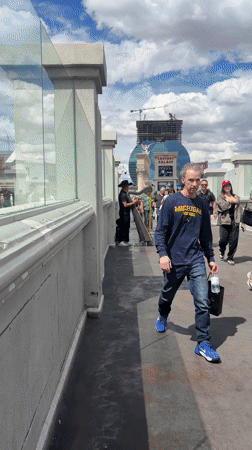 Tourist captures Las Vegas Strip attractions and entertainment