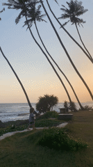Sunset scenes along the rocky coastline of Habaraduwa, Sri Lanka