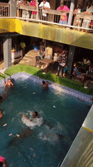 Pool party with floating money observed in Nkpor, Nigeria