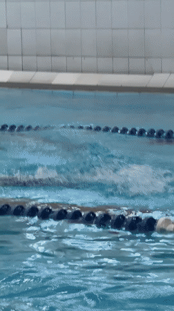 Lap swimming session at an indoor pool in Birobidzhan