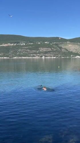Morning swim and mirror selfies in Herceg Novi