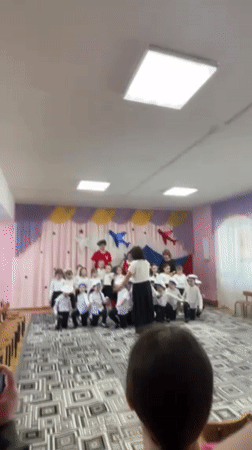 Children perform sailor-themed dance show at Sarapul daycare