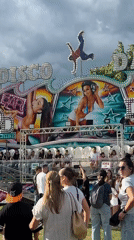 Fair day in Sofia with rides and food trucks