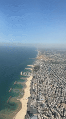 Aerial view captures Tel Aviv's coastal urban landscape