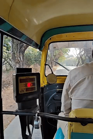 Auto-rickshaw ride captured on Mumbai streets early morning