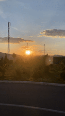 Evening sunset and police presence observed across Montenegro locations
