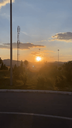Evening sunset and police presence observed across Montenegro locations
