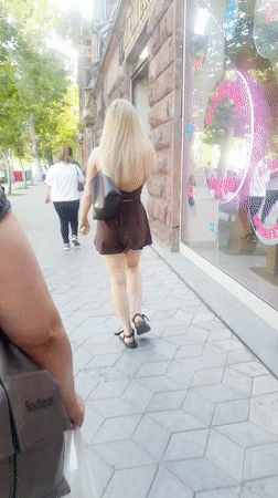 Pedestrian foot traffic on a tree-lined Yerevan street