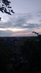 Twilight cityscape captured from elevated viewpoint in Lhokseumawe, Indonesia