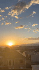 Golden sunset illuminates Arinj Armenia skyline May 2026