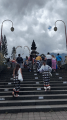 Early morning scenes at Balinese temple complex documented