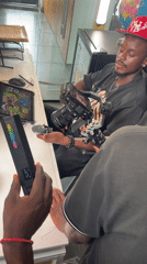 Film crew conducts professional video production in Lagos neighborhoods