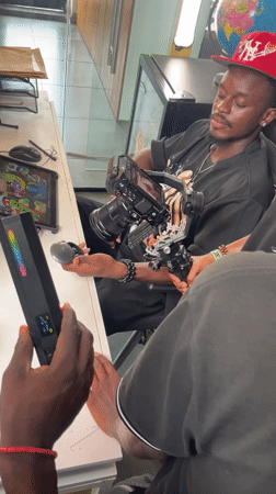 Film crew conducts professional video production in Lagos neighborhoods