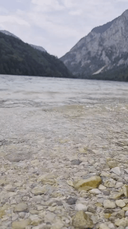 Lakeside afternoon with cold Gösser, Eisenerz Alps