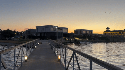 Sunset over the Black Sea waterfront in Kazashko, Bulgaria