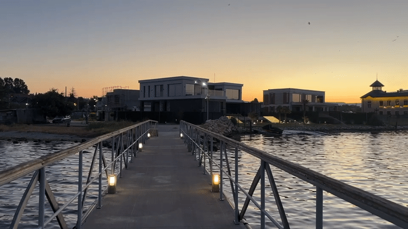 Sunset over the Black Sea waterfront in Kazashko, Bulgaria
