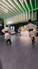 Traditional folk dancing at a wedding reception in Kazichene