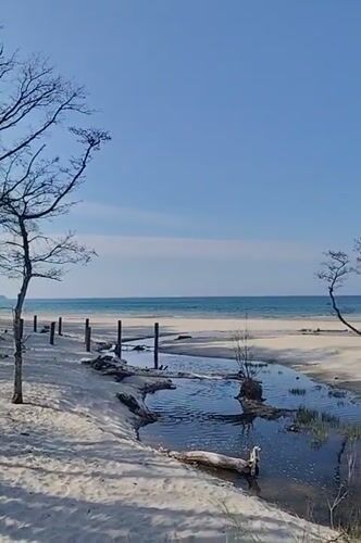 Peaceful beach scene documented in Kulikovo, Russia