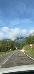Morning scenes captured near Sahún: mountain road travel, flowing river