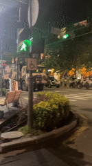 Military vehicles, soldiers observed at Yerevan intersection at night