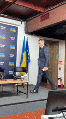 Officials hold press conference at Ukraine Media Center in Bucha