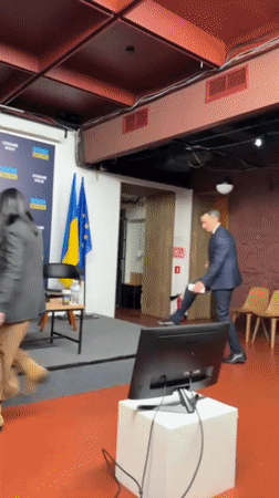 Officials hold press conference at Ukraine Media Center in Bucha