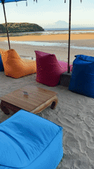 Morning beach scenes captured across Kuta Selatan, Indonesia