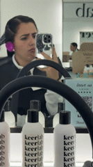 Woman gets hair done at salon in Mexico