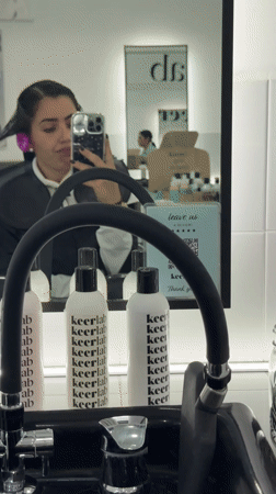 Woman gets hair done at salon in Mexico