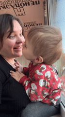 Mother and toddler share tender moments in Noviy, Russia