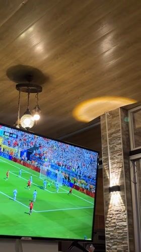 Spain vs. Argentina on TV at a bar in Alanya
