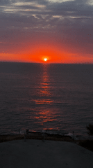 Sunset over the Aegean Sea at Kinira, Greece