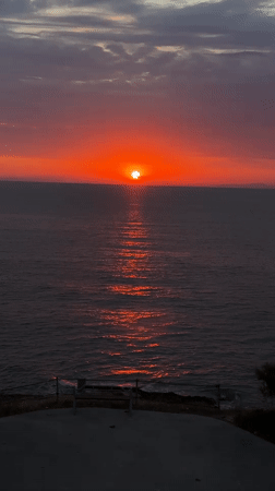 Sunset over the Aegean Sea at Kinira, Greece