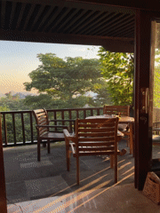 Sunrise balcony scenes captured in Kuta Selatan, Indonesia