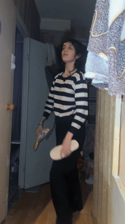 Moscow apartment residents share quiet evening moments with cat